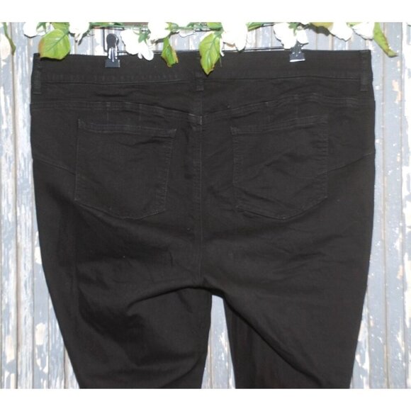 Torrid Premium Women's Black Distressed Jeans Size 22 Bombshell Skinny Stretch - Picture 6 of 10